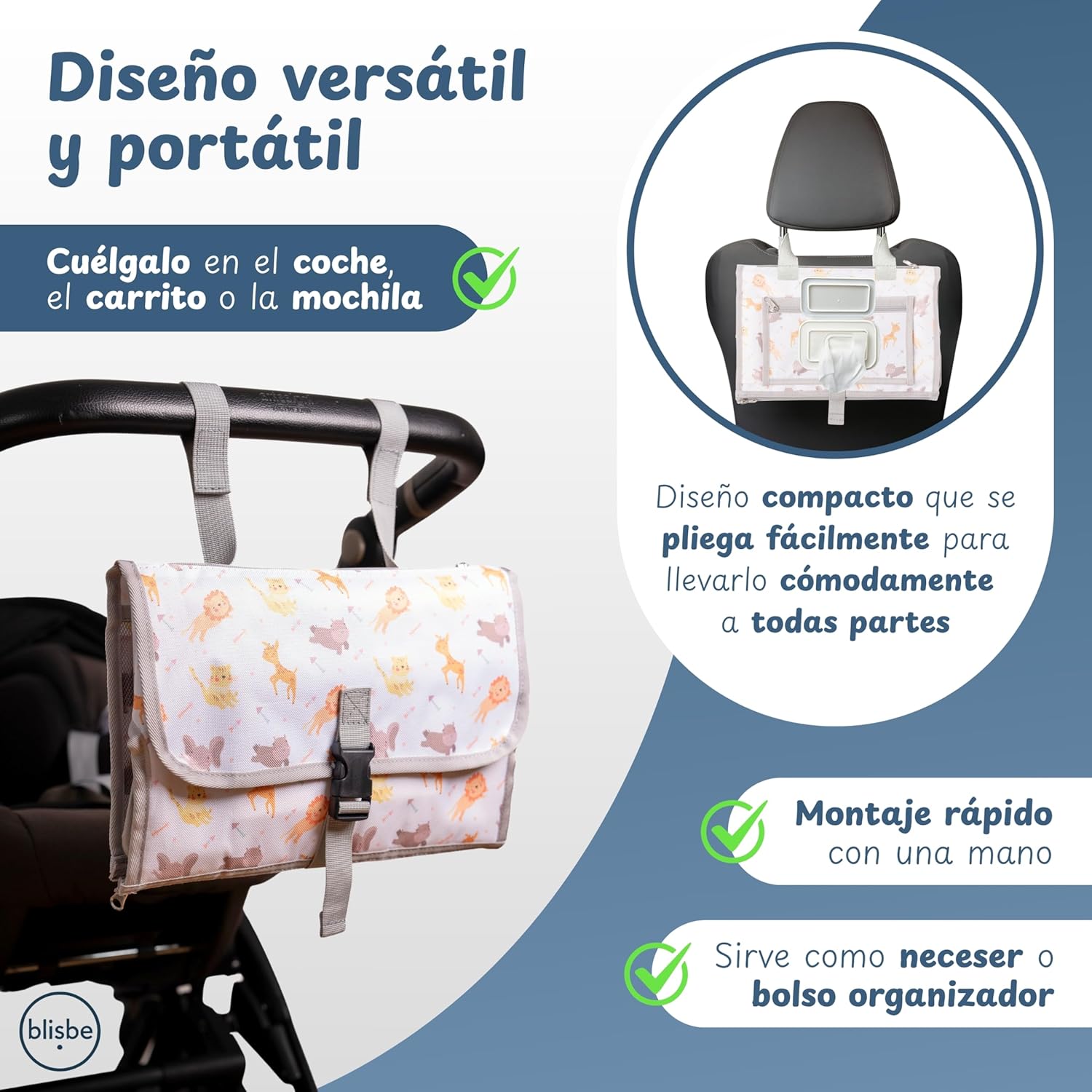 Blisbe Cambiador portátil impermeable