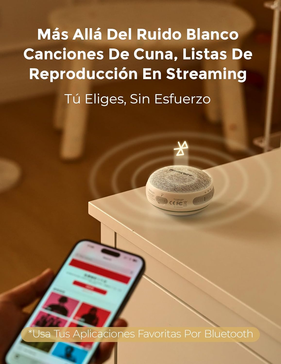 Luz nocturna + ruido blanco portátil Momcozy