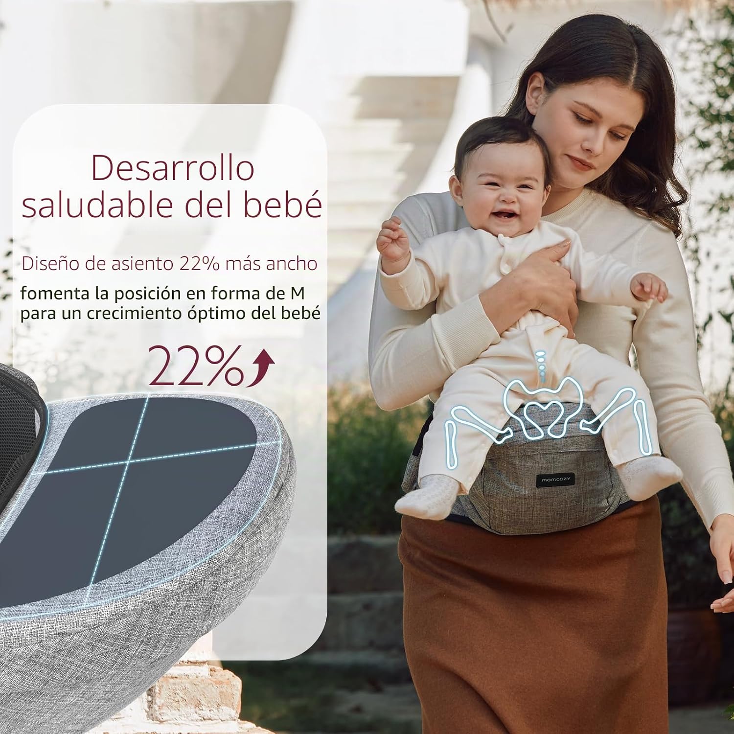 Portabebés Momcozy — Cinturón hip seat